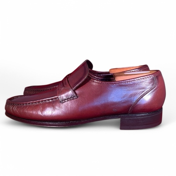 Florsheim Como Moc Toe Strap Loafers size 8.5 D 17089-18 in Black Cherry - Picture 3 of 9